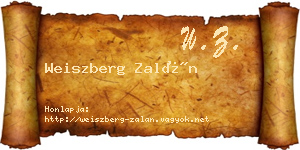 Weiszberg Zalán névjegykártya